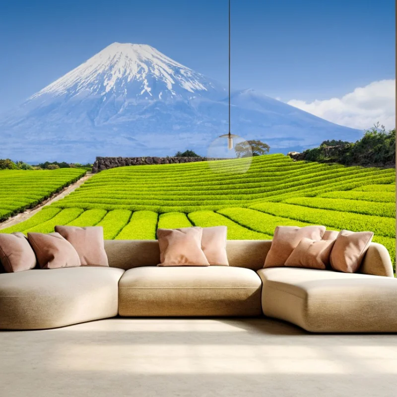 Fototapeta bujne pola herbaty u stóp Góry Fuji – Wallissimo® Fototapeta bujne pola herbaty u stóp Góry Fuji – Wallissimo®