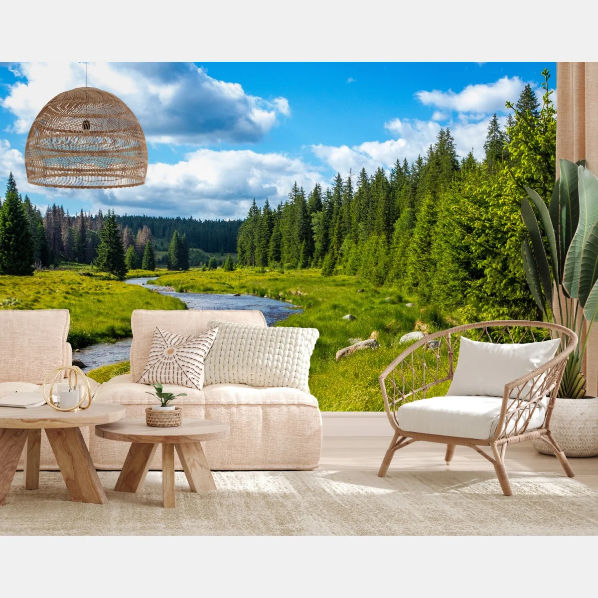 Fototapeta spokojna rzeka nad łąką – Wallissimo® Fototapeta spokojna rzeka nad łąką – Wallissimo®