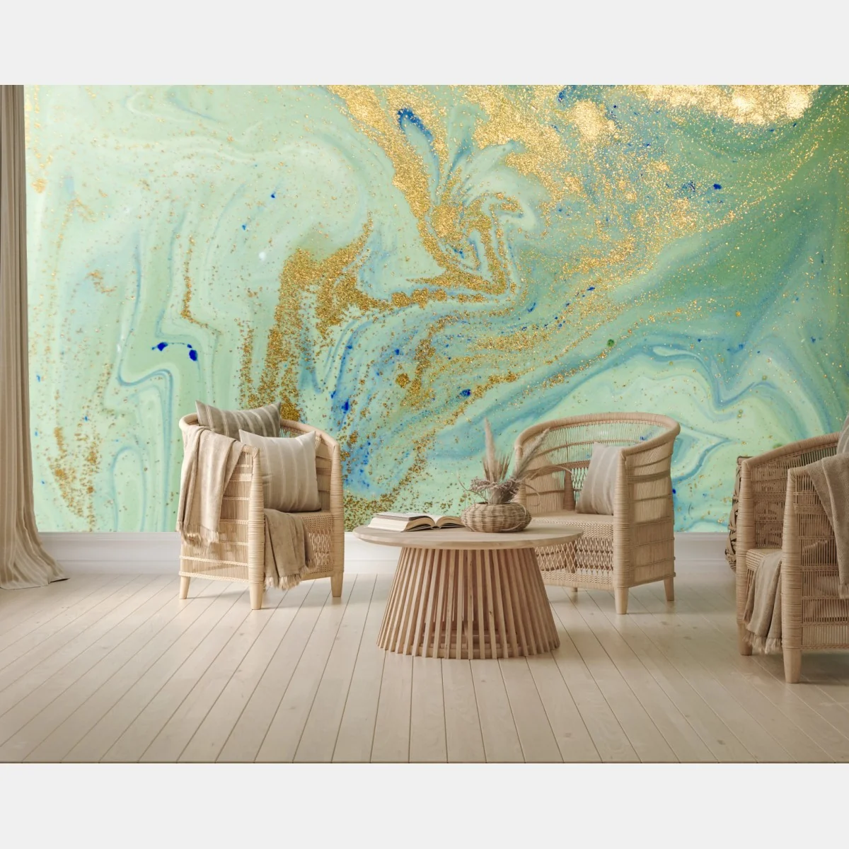 Fototapeta turkusowy marmur ze złotymi żyłkami – Wallissimo® Fototapeta turkusowy marmur ze złotymi żyłkami – Wallissimo®
