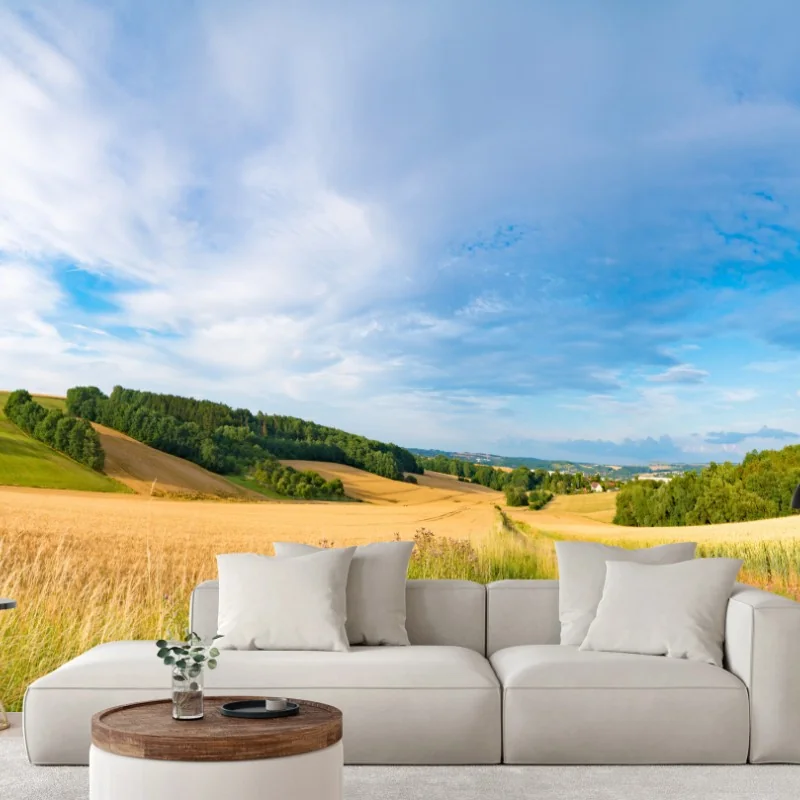 Fototapeta poranna panorama pszenicy w Kansas – Wallissimo® Fototapeta poranna panorama pszenicy w Kansas – Wallissimo®