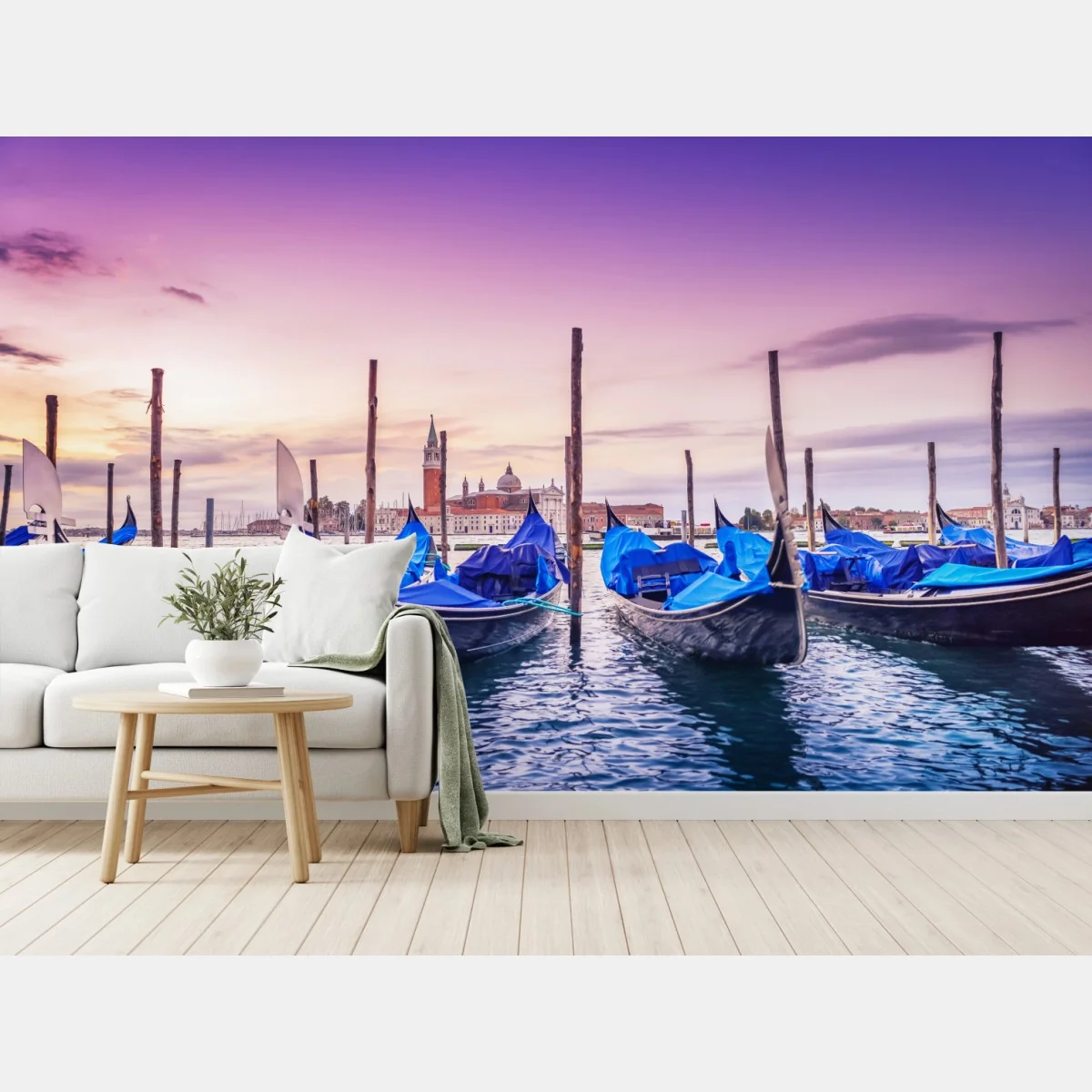 Fototapeta Wenecja gondole o zachodzie słońca – Wallissimo® Fototapeta Wenecja gondole o zachodzie słońca – Wallissimo®