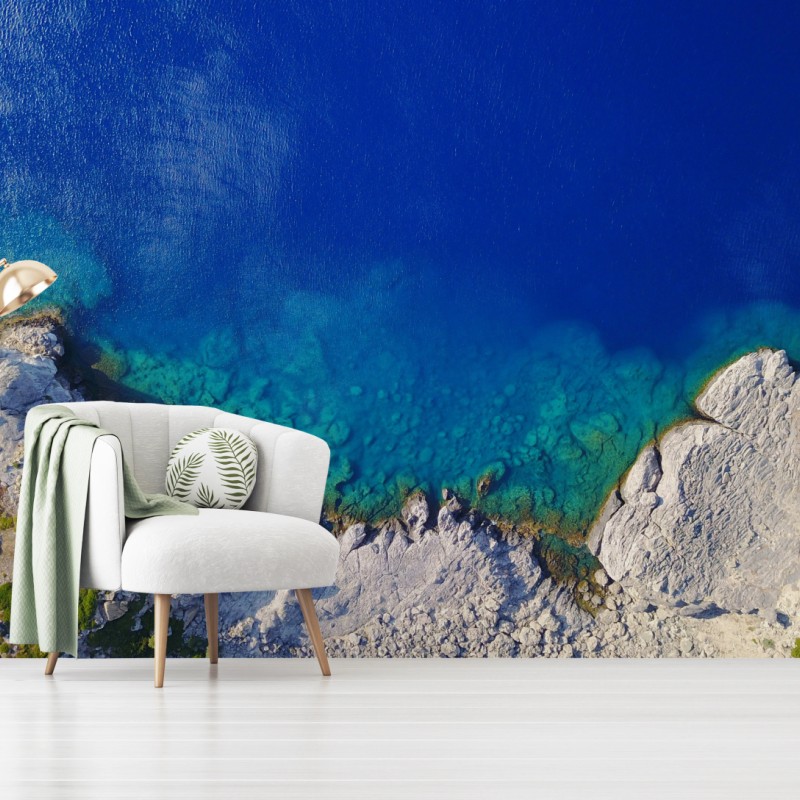 Fototapeta widok z lotu ptaka na skaliste wybrzeże – Wallissimo® Fototapeta widok z lotu ptaka na skaliste wybrzeże – Wallissimo®