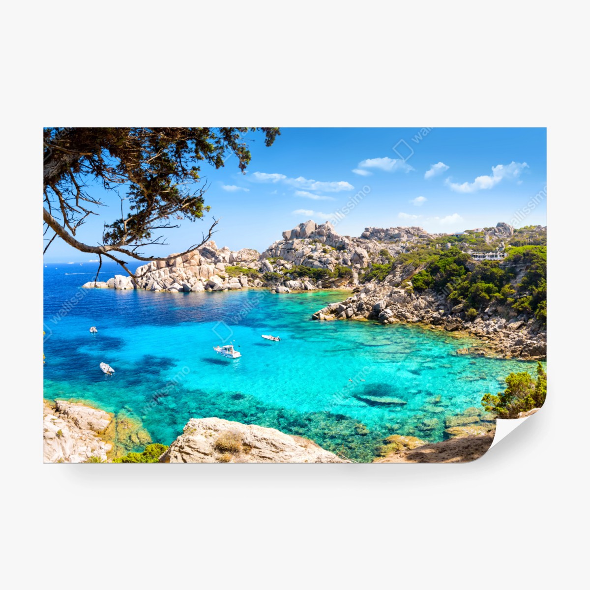 Fototapeta turkusowa zatoka nad skalistym wybrzeżem – Wallissimo® Fototapeta turkusowa zatoka nad skalistym wybrzeżem – Wallissimo®