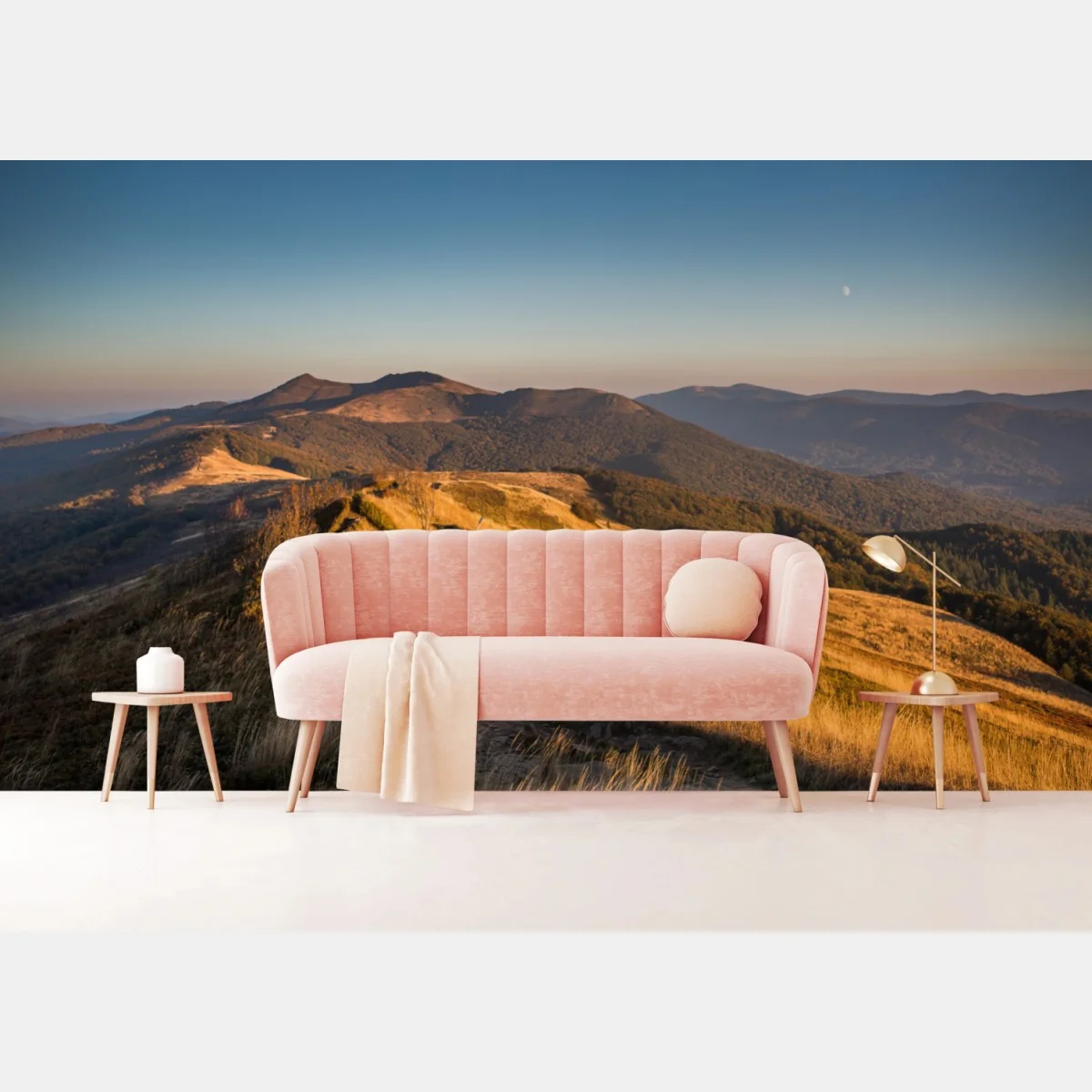 Fototapeta złoty grzbiet górski o zachodzie słońca – Wallissimo® Fototapeta złoty grzbiet górski o zachodzie słońca – Wallissimo®