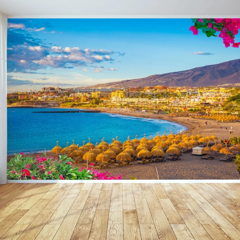 Fototapeta słoneczna plaża Torviscas, Teneryfa – Wallissimo® Fototapeta słoneczna plaża Torviscas, Teneryfa – Wallissimo®