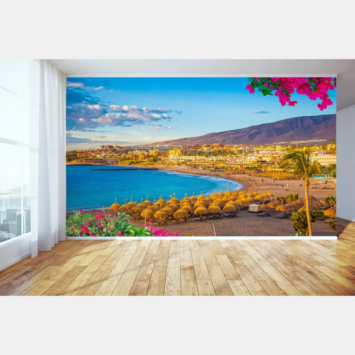 Fototapeta słoneczna plaża Torviscas, Teneryfa – Wallissimo® Fototapeta słoneczna plaża Torviscas, Teneryfa – Wallissimo®