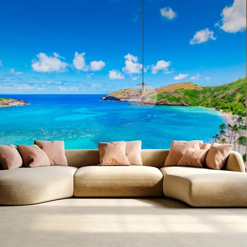 Fototapeta tropikalna turkusowa zatoka panorama – Wallissimo® Fototapeta tropikalna turkusowa zatoka panorama – Wallissimo®