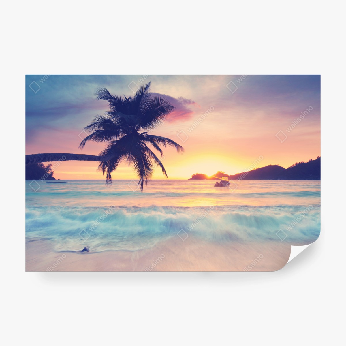Fototapeta tropikalny pastelowy zachód słońca nad morzem – Wallissimo® Fototapeta tropikalny pastelowy zachód słońca nad morzem – Wallissimo®