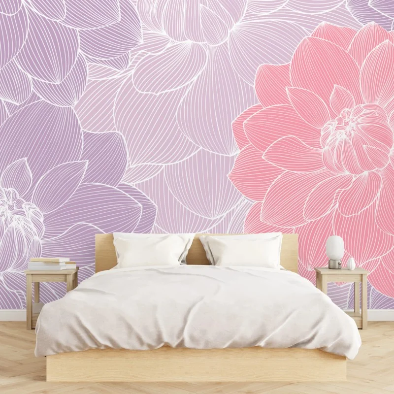 Fototapeta delikatny pastelowy wzór kwiatowy – Wallissimo® Fototapeta delikatny pastelowy wzór kwiatowy – Wallissimo®