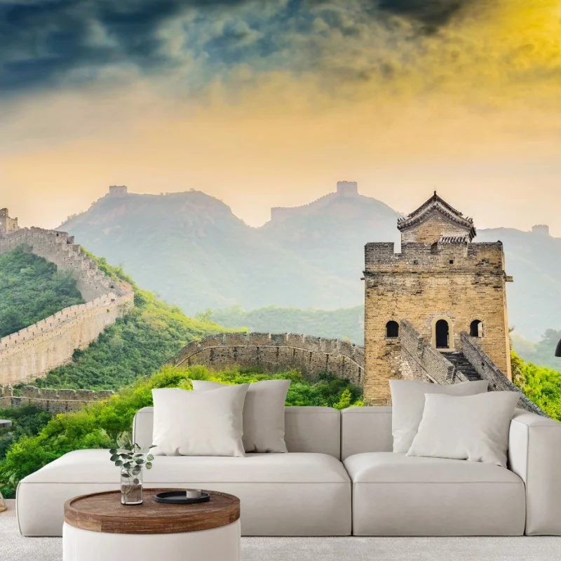 Fototapeta wschód słońca nad Wielkim Murem Chińskim – Wallissimo® Fototapeta wschód słońca nad Wielkim Murem Chińskim – Wallissimo®