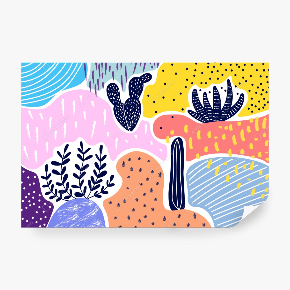 Fototapeta zabawny abstrakcyjny wzór roślinny – Wallissimo® Fototapeta zabawny abstrakcyjny wzór roślinny – Wallissimo®