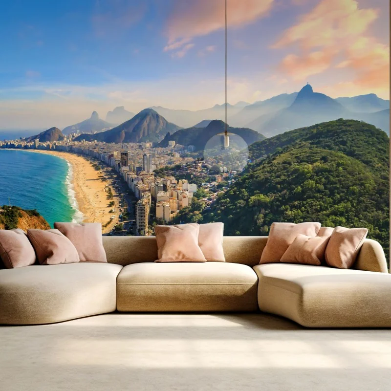 Fototapeta Copacabana i Ipanema panoramiczny widok z lotu ptaka – Wallissimo®