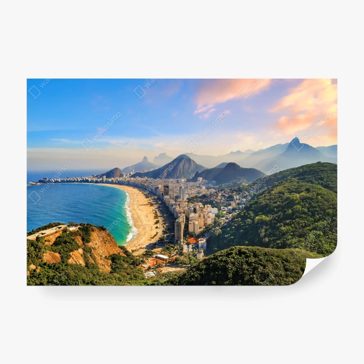 Fototapeta Copacabana i Ipanema panoramiczny widok z lotu ptaka – Wallissimo®