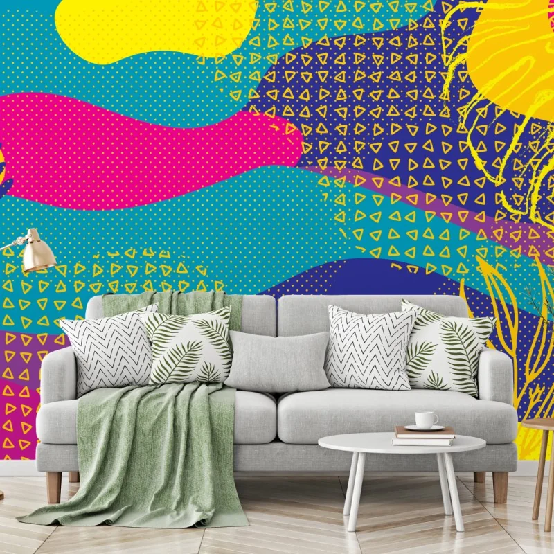 Fototapeta żywy abstrakcyjny wzór tropikalny – Wallissimo® Fototapeta żywy abstrakcyjny wzór tropikalny – Wallissimo®