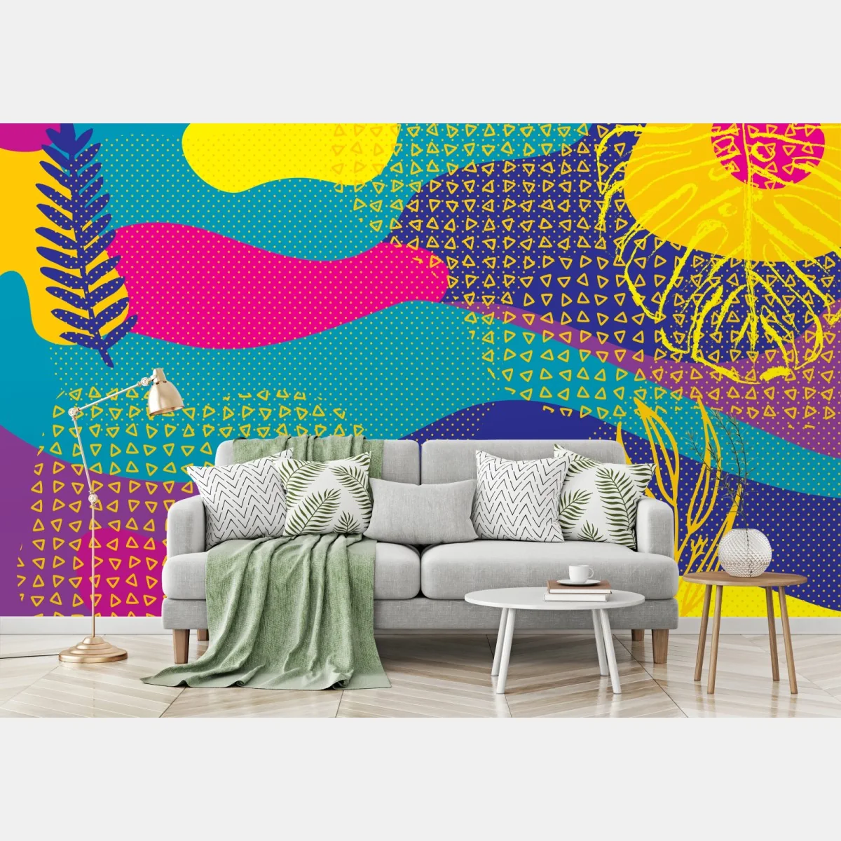 Fototapeta żywy abstrakcyjny wzór tropikalny – Wallissimo® Fototapeta żywy abstrakcyjny wzór tropikalny – Wallissimo®