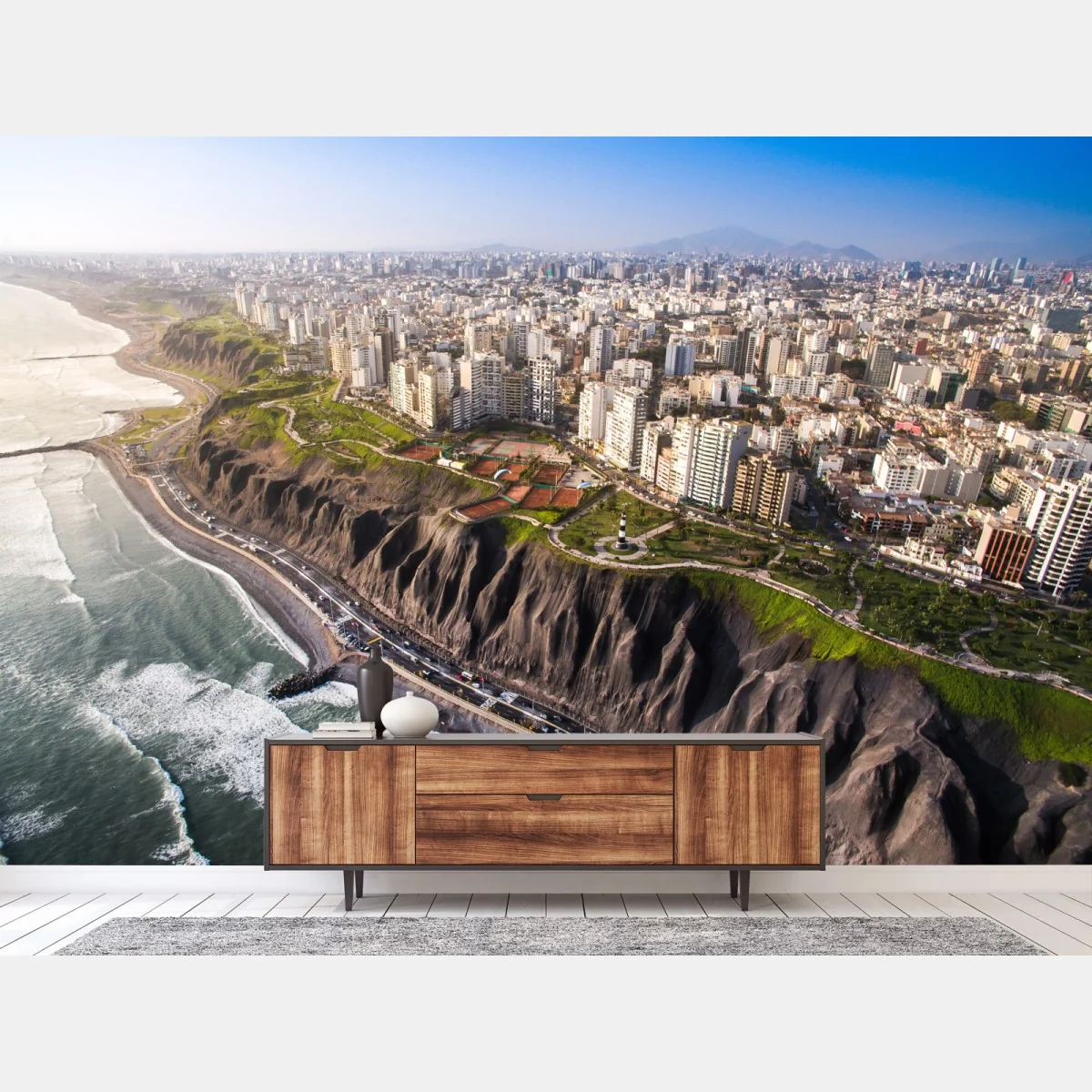 Fototapeta panorama wybrzeża Miraflores, Lima – Wallissimo® Fototapeta panorama wybrzeża Miraflores, Lima – Wallissimo®