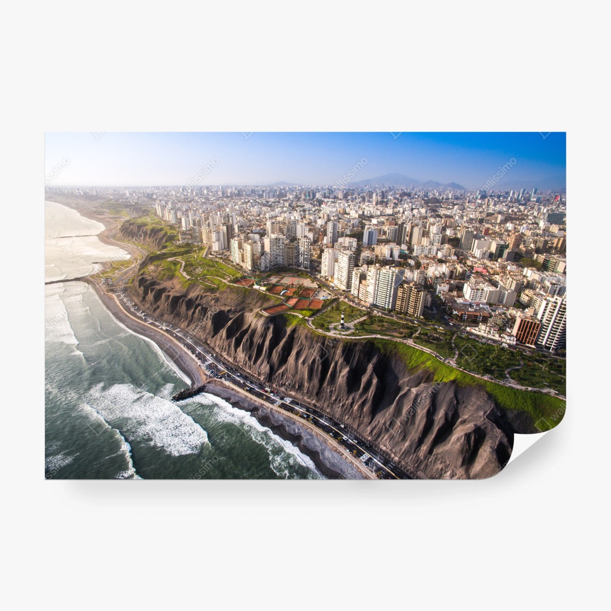 Fototapeta panorama wybrzeża Miraflores, Lima – Wallissimo® Fototapeta panorama wybrzeża Miraflores, Lima – Wallissimo®