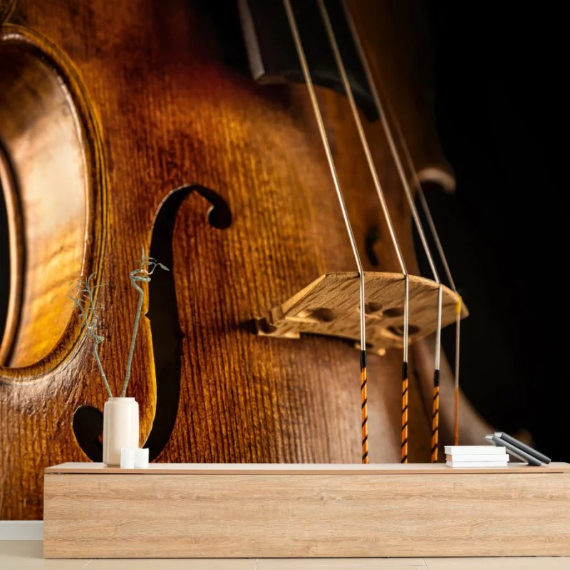 Fototapeta zbliżenie ciepłych drewnianych skrzypiec – Wallissimo® Fototapeta zbliżenie ciepłych drewnianych skrzypiec – Wallissimo®