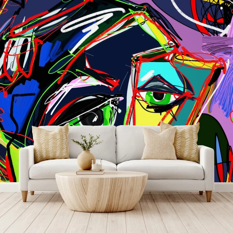 Fototapeta kolorowy abstrakcyjny portret twarzy – Wallissimo® Fototapeta kolorowy abstrakcyjny portret twarzy – Wallissimo®