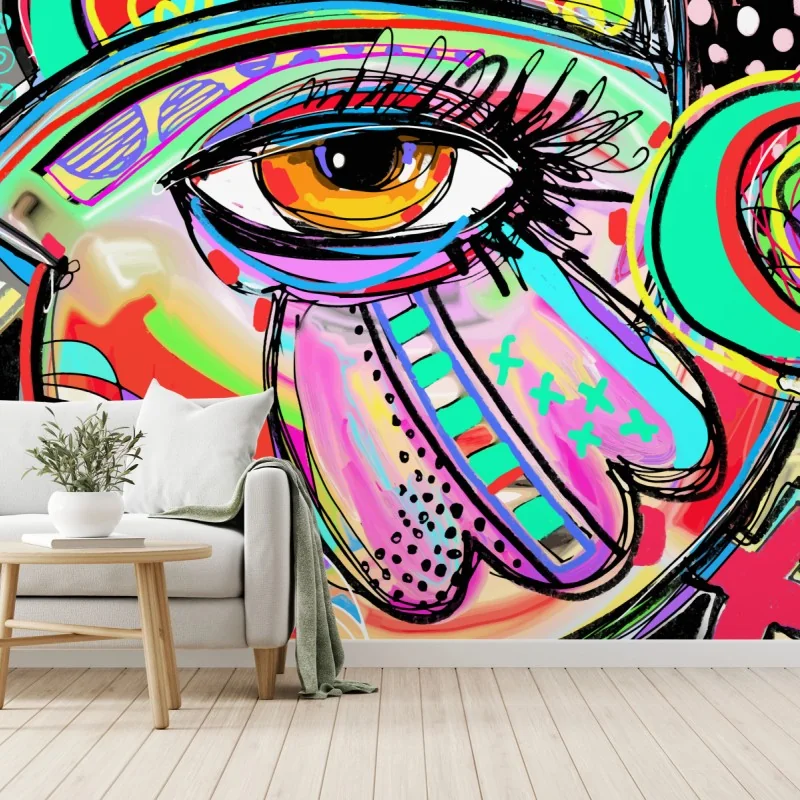 Fototapeta żywe abstrakcyjne oko w stylu pop art – Wallissimo® Fototapeta żywe abstrakcyjne oko w stylu pop art – Wallissimo®