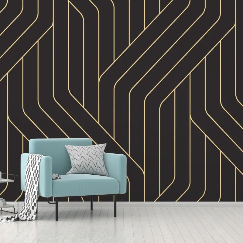 Fototapeta geometryczny wzór art deco w czerni i złocie – Wallissimo® Fototapeta geometryczny wzór art deco w czerni i złocie – Wallissimo®