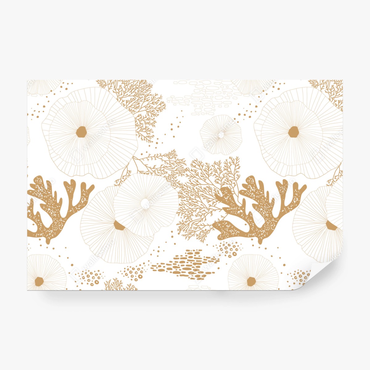 Fototapeta delikatny złoty wzór koralowy – Wallissimo® Fototapeta delikatny złoty wzór koralowy – Wallissimo®