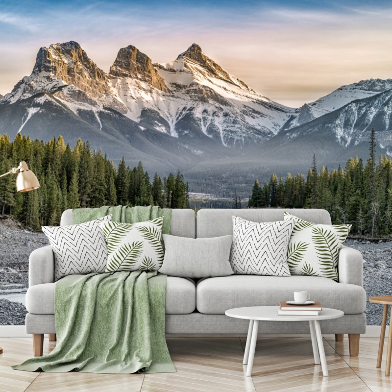 Fototapeta majestatyczne górskie szczyty i sosnowy las – Wallissimo® Fototapeta majestatyczne górskie szczyty i sosnowy las – Wallissimo®