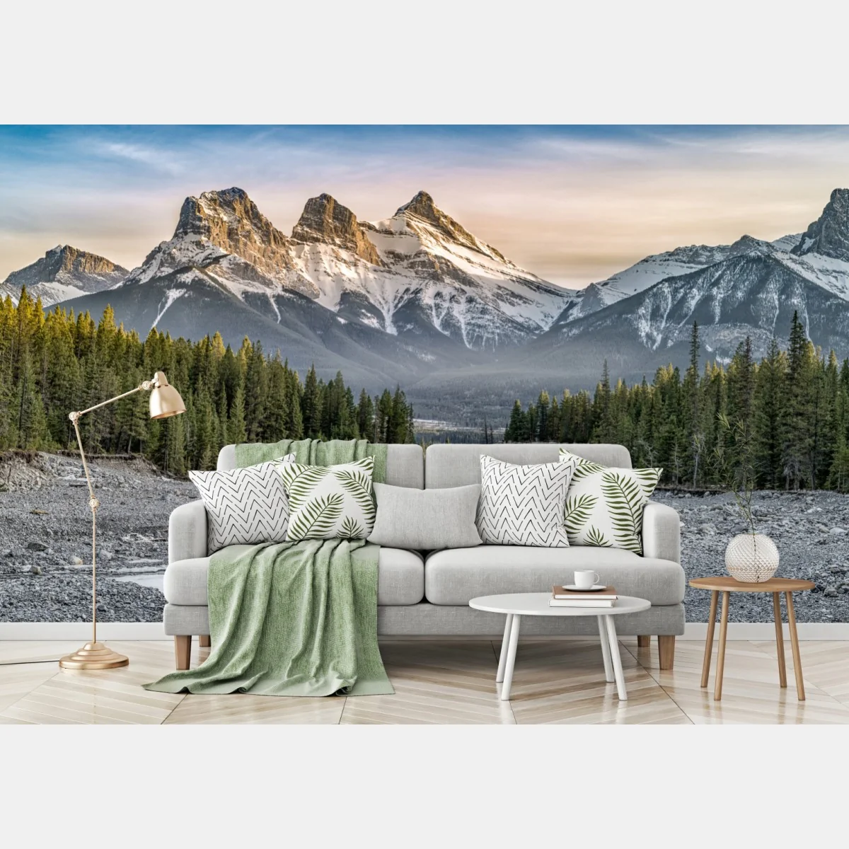 Fototapeta majestatyczne górskie szczyty i sosnowy las – Wallissimo® Fototapeta majestatyczne górskie szczyty i sosnowy las – Wallissimo®