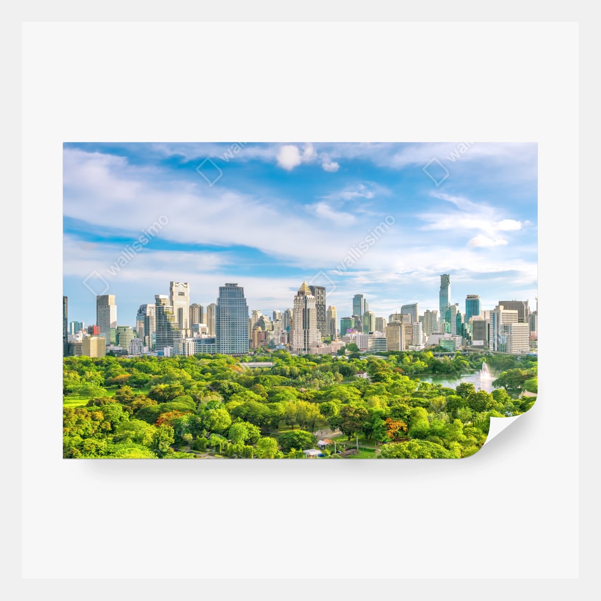 Fototapeta słoneczna panorama Bangkoku nad parkiem Lumpini – Wallissimo® Fototapeta słoneczna panorama Bangkoku nad parkiem Lumpini – Wallissimo®