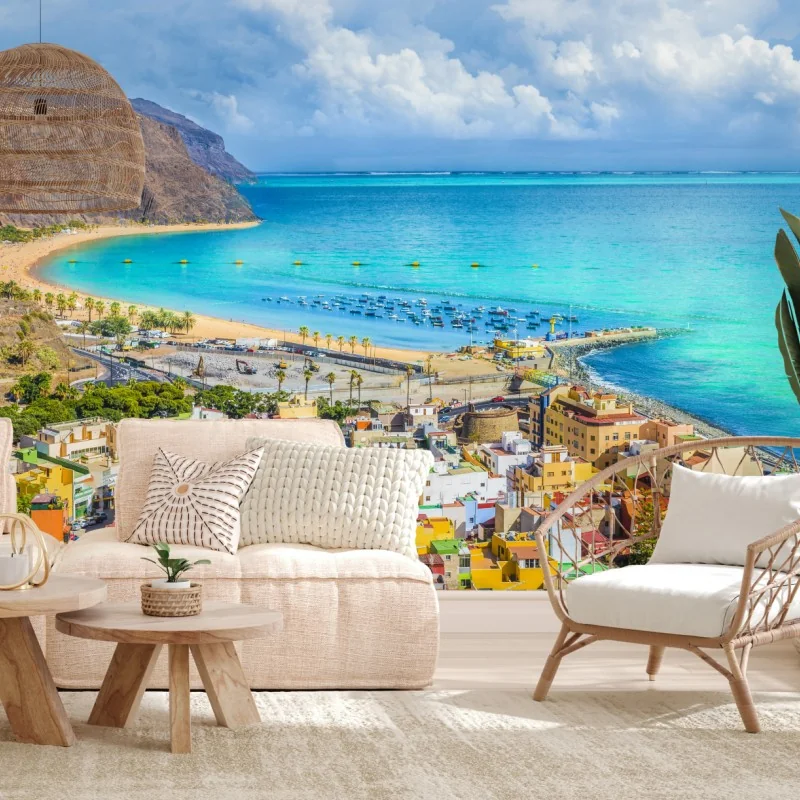 Fototapeta panorama plaży Las Teresitas, Teneryfa – Wallissimo® Fototapeta panorama plaży Las Teresitas, Teneryfa – Wallissimo®