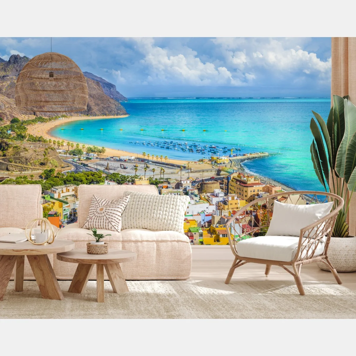 Fototapeta panorama plaży Las Teresitas, Teneryfa – Wallissimo® Fototapeta panorama plaży Las Teresitas, Teneryfa – Wallissimo®