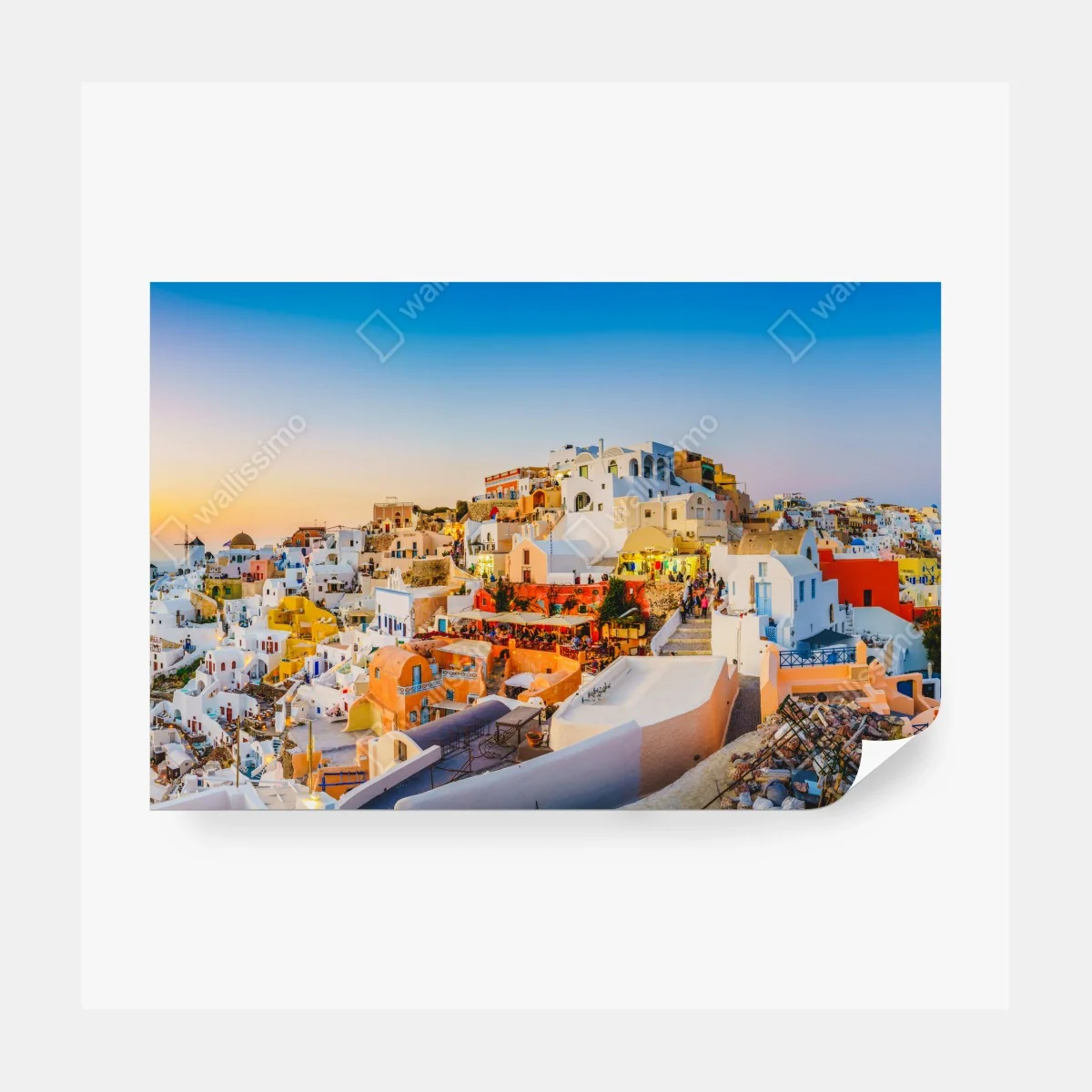 Fototapeta zachód słońca nad Santorini panoramiczny widok – Wallissimo®