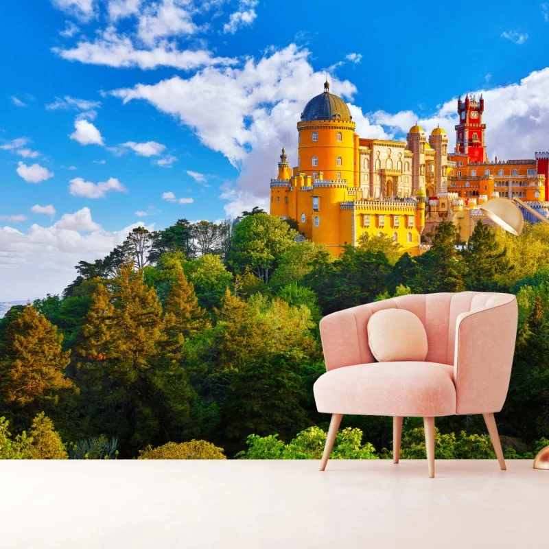Fototapeta kolorowy Pałac Pena na wzgórzu – Wallissimo® Fototapeta kolorowy Pałac Pena na wzgórzu – Wallissimo®