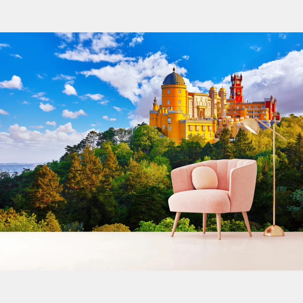 Fototapeta kolorowy Pałac Pena na wzgórzu – Wallissimo® Fototapeta kolorowy Pałac Pena na wzgórzu – Wallissimo®