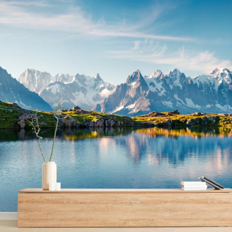 Fototapeta panorama Lac Blanc i Mont Blanc – Wallissimo® Fototapeta panorama Lac Blanc i Mont Blanc – Wallissimo®