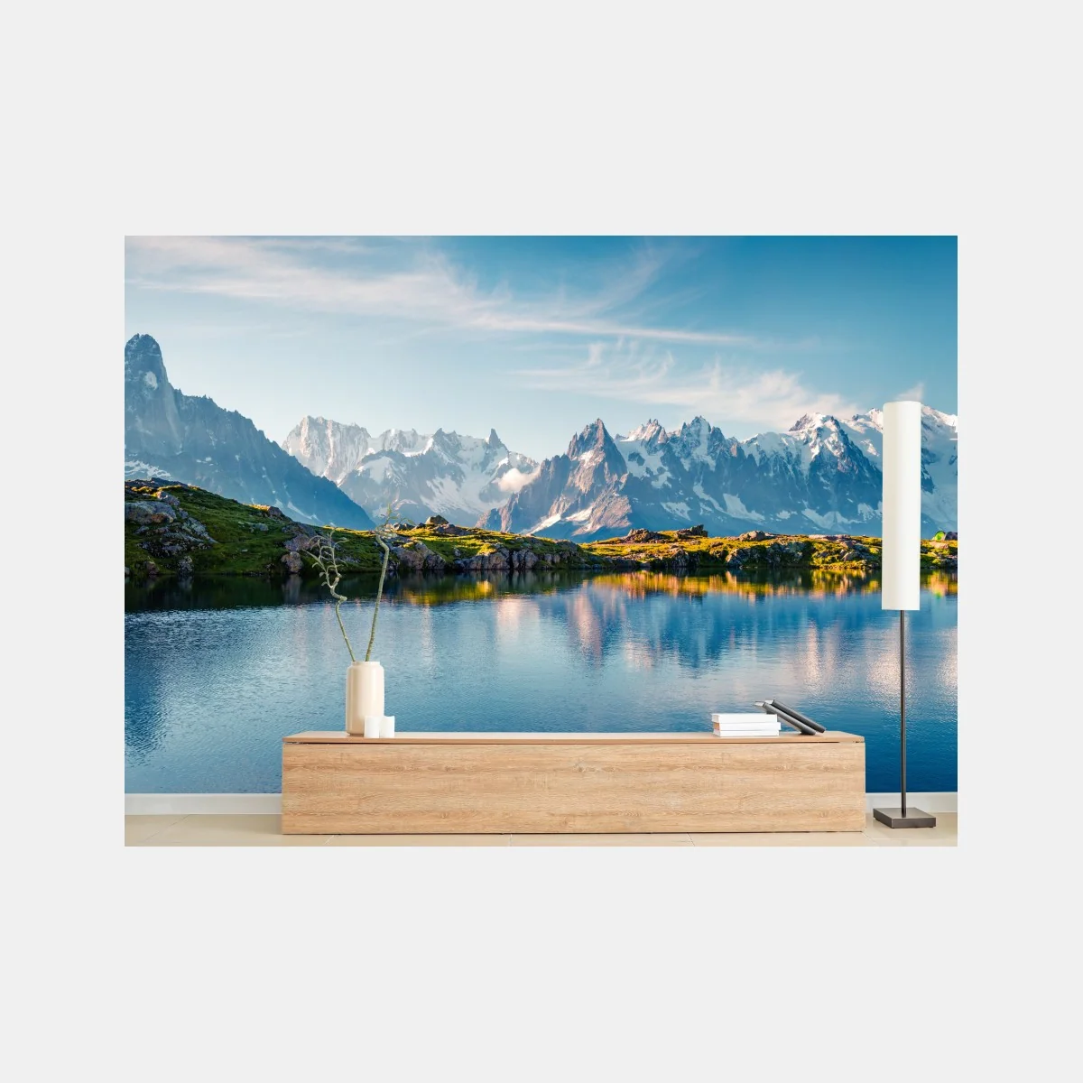 Fototapeta panorama Lac Blanc i Mont Blanc – Wallissimo® Fototapeta panorama Lac Blanc i Mont Blanc – Wallissimo®