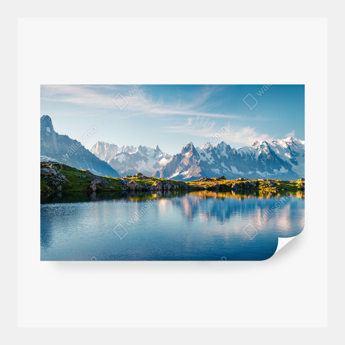 Fototapeta panorama Lac Blanc i Mont Blanc – Wallissimo® Fototapeta panorama Lac Blanc i Mont Blanc – Wallissimo®