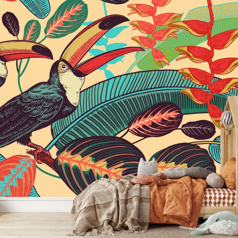 Fototapeta tropikalny raj tukanów – Wallissimo® Fototapeta tropikalny raj tukanów – Wallissimo®