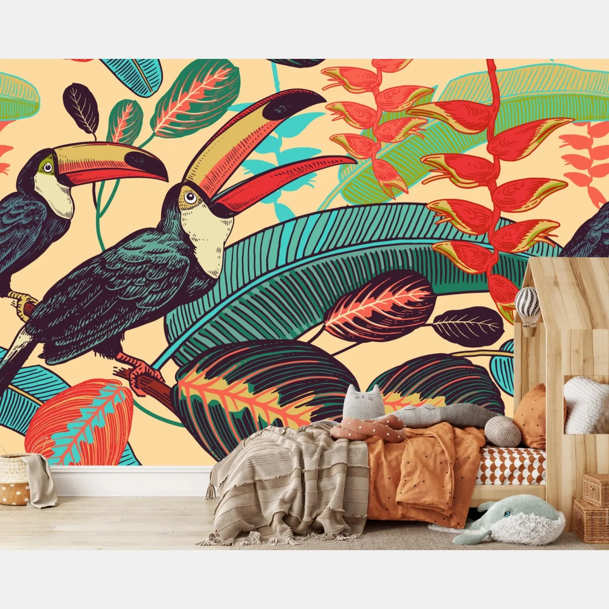 Fototapeta tropikalny raj tukanów – Wallissimo® Fototapeta tropikalny raj tukanów – Wallissimo®