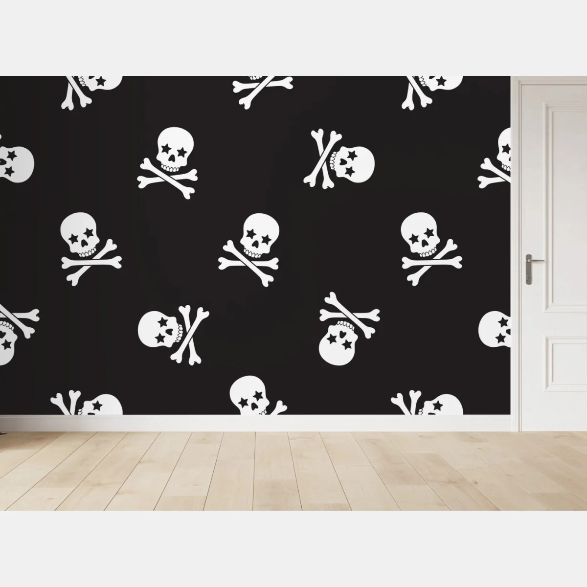 Fototapeta wzór czaszki i skrzyżowanych piszczeli – Wallissimo® Fototapeta wzór czaszki i skrzyżowanych piszczeli – Wallissimo®