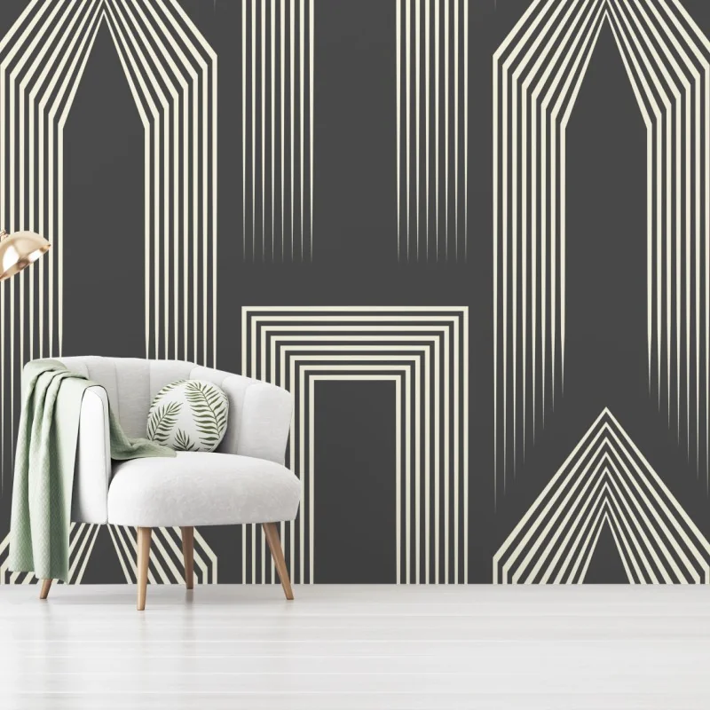 Fototapeta geometryczny wzór art deco w odcieniach szarości i beżu – Wallissimo® Fototapeta geometryczny wzór art deco w odcieniach szarości i beżu – Wallissimo®