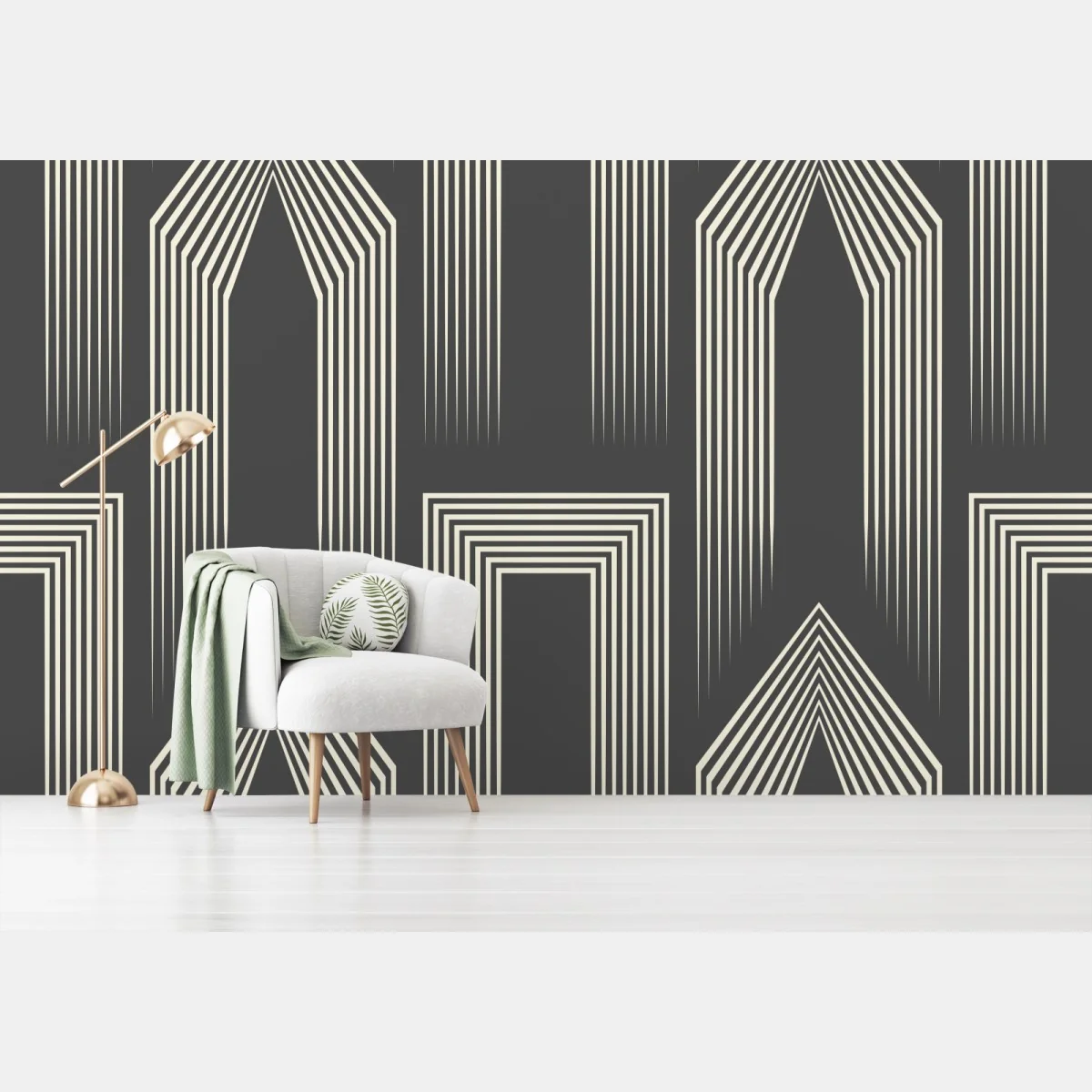 Fototapeta geometryczny wzór art deco w odcieniach szarości i beżu – Wallissimo® Fototapeta geometryczny wzór art deco w odcieniach szarości i beżu – Wallissimo®