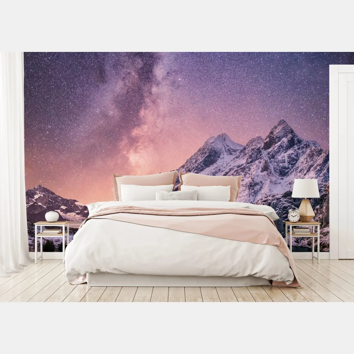 Fototapeta droga mleczna nad ośnieżonymi górami w Norwegii – Wallissimo® Fototapeta droga mleczna nad ośnieżonymi górami w Norwegii – Wallissimo®
