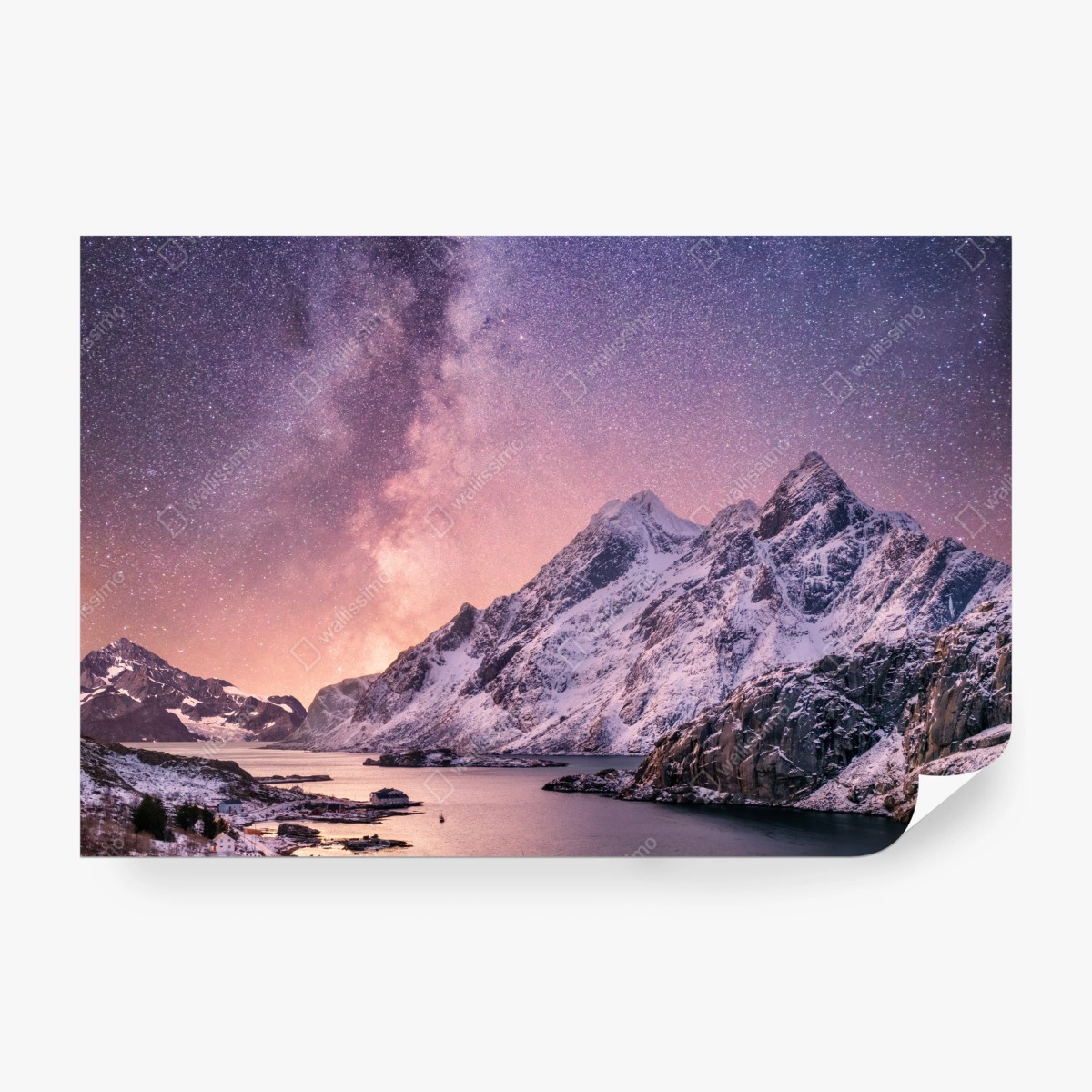 Fototapeta droga mleczna nad ośnieżonymi górami w Norwegii – Wallissimo® Fototapeta droga mleczna nad ośnieżonymi górami w Norwegii – Wallissimo®