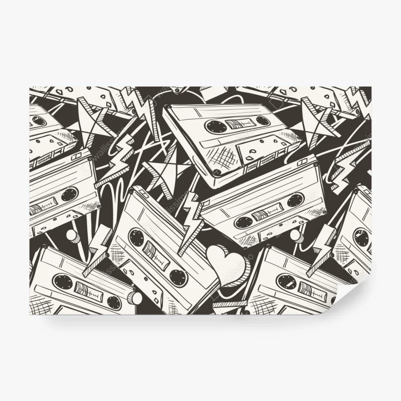 Fototapeta różowy akwarelowy wzór z okręgami i złotymi akcentami – Wallissimo®