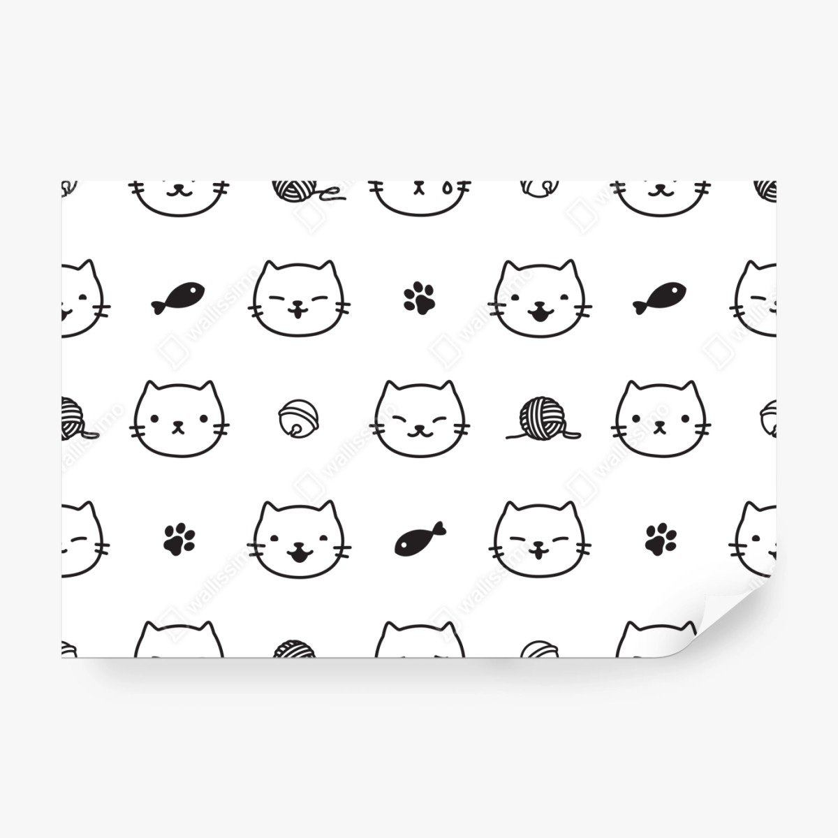 Fototapeta uroczy wzór z kotkami – Wallissimo® Fototapeta uroczy wzór z kotkami – Wallissimo®