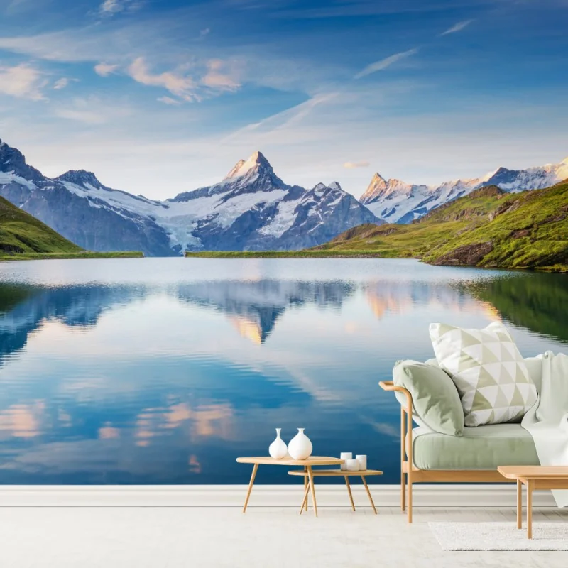 Fototapeta majestatyczne odbicie Alp przy Bachalpsee – Wallissimo® Fototapeta majestatyczne odbicie Alp przy Bachalpsee – Wallissimo®