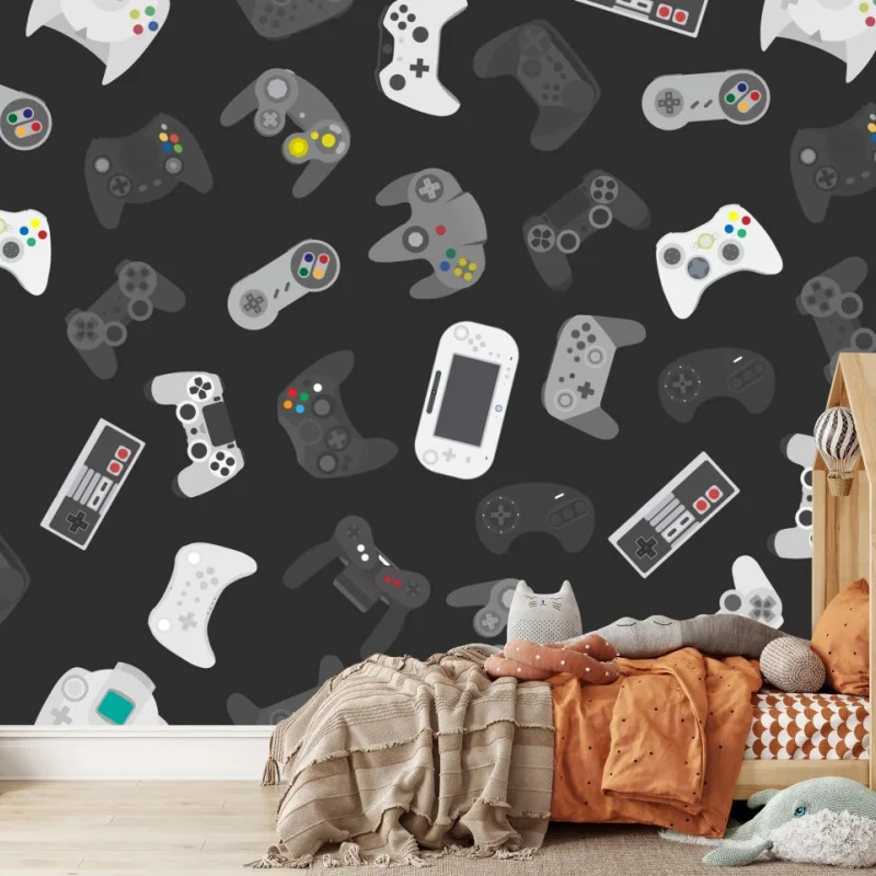 Fototapeta wzór retro kontrolerów do gier – Wallissimo® Fototapeta wzór retro kontrolerów do gier – Wallissimo®