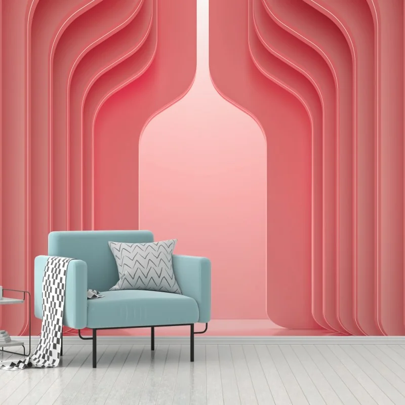 Fototapeta nowoczesne luksusowe wnętrze w odcieniach koralowego różu – Wallissimo® Fototapeta nowoczesne luksusowe wnętrze w odcieniach koralowego różu – Wallissimo®