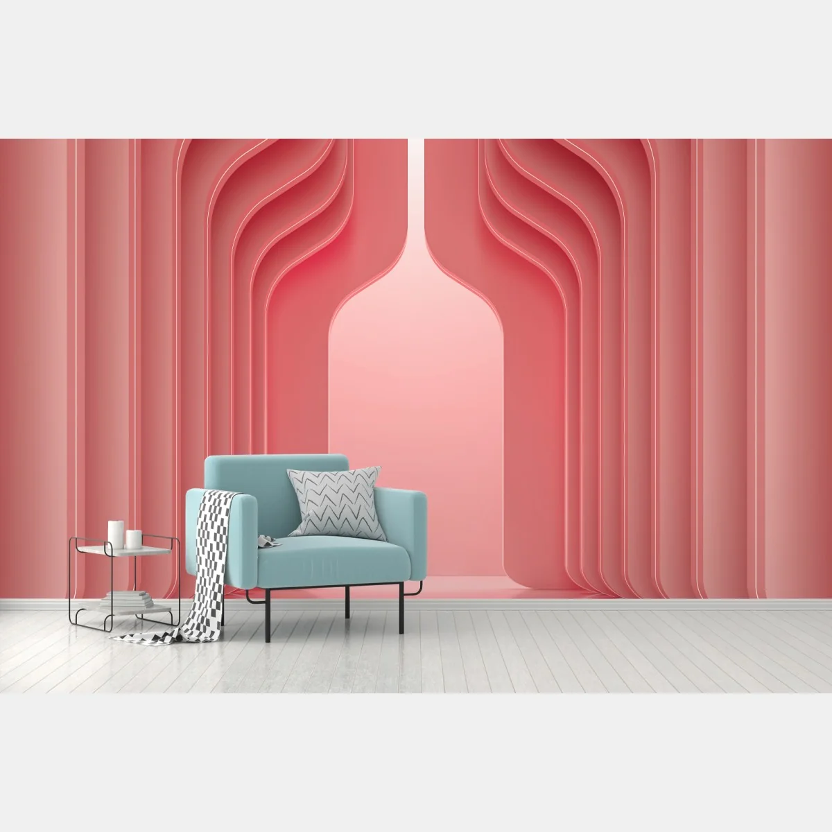 Fototapeta nowoczesne luksusowe wnętrze w odcieniach koralowego różu – Wallissimo® Fototapeta nowoczesne luksusowe wnętrze w odcieniach koralowego różu – Wallissimo®